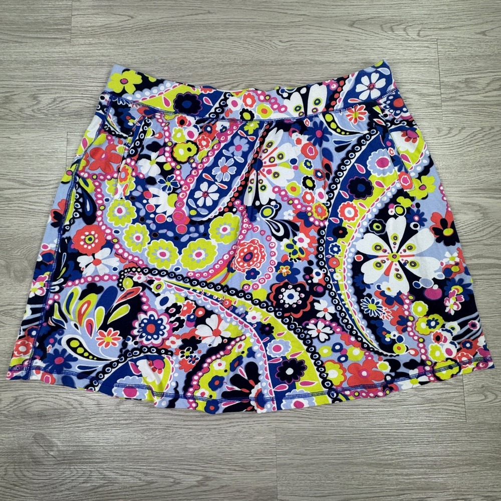 T by Talbots Womens Skort Paisley Floral Multi Color Size XS UPF 50 Activewear